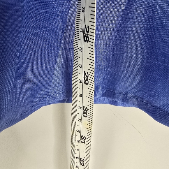 Hutch Puff Sleeve Square Neck Blue Tunic Top Size L Textured Baby Doll Shiny - Picture 8 of 13